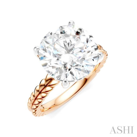 ASHI Round Shape Semi-Mount Diamond Engagement Ring 194B8PPFHPW-SM-RD5