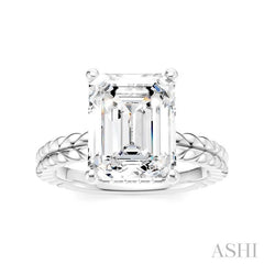 ASHI Emerald Shape Semi-Mount Diamond Engagement Ring 194B8PPFHWG-SM-EM3