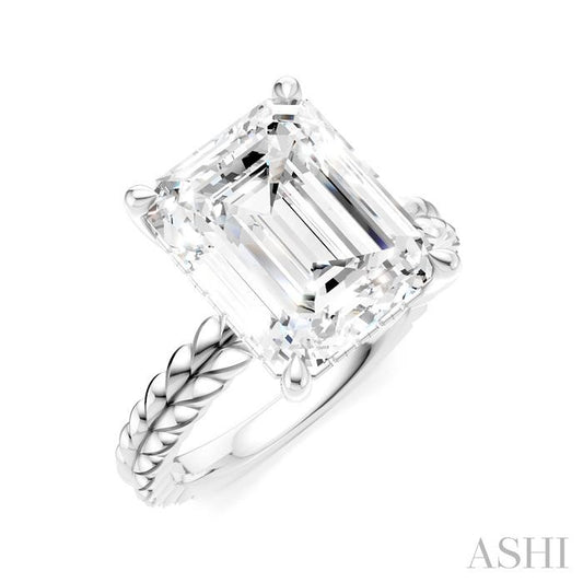 ASHI Emerald Shape Semi-Mount Diamond Engagement Ring 194B8PPFHWG-SM-EM4