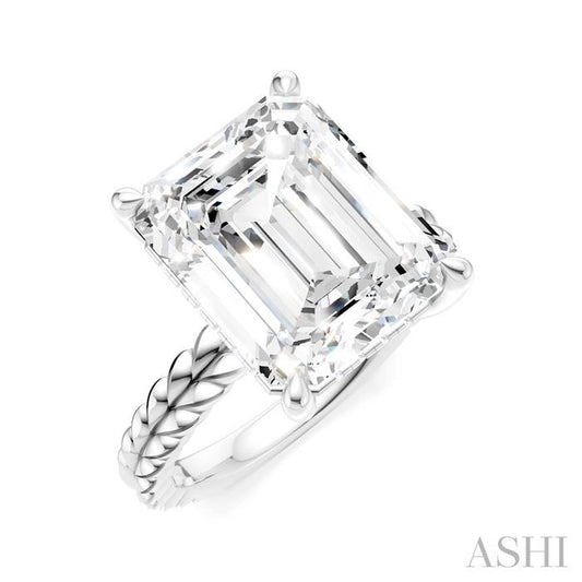 ASHI Emerald Shape Semi-Mount Diamond Engagement Ring 194B8PPFHWG-SM-EM5