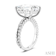 ASHI Emerald Shape Semi-Mount Diamond Engagement Ring 194B8PPFHWG-SM-EM5