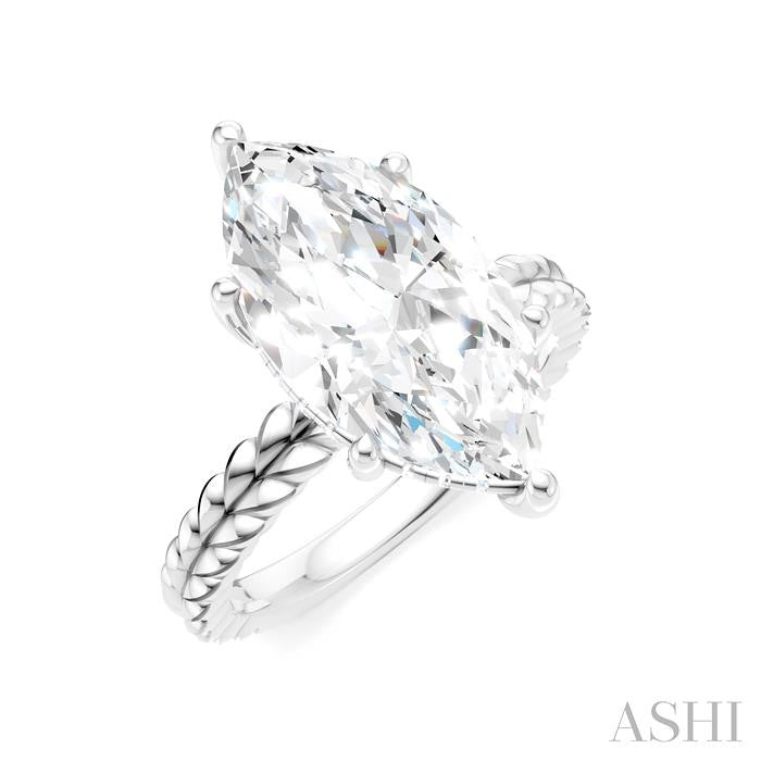 ASHI Marquise Shape Semi-Mount Diamond Engagement Ring 194B8PPFHWG-SM-MQ4