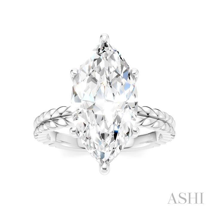 ASHI Marquise Shape Semi-Mount Diamond Engagement Ring 194B8PPFHWG-SM-MQ4