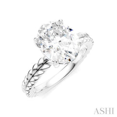 ASHI Oval Shape Semi-Mount Diamond Engagement Ring 194B8PPFHWG-SM-OV3