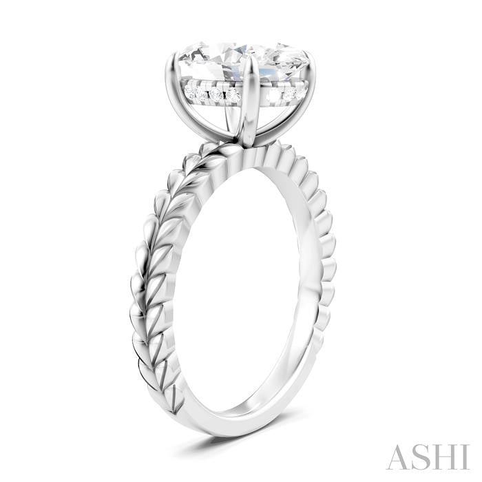 ASHI Oval Shape Semi-Mount Diamond Engagement Ring 194B8PPFHWG-SM-OV3