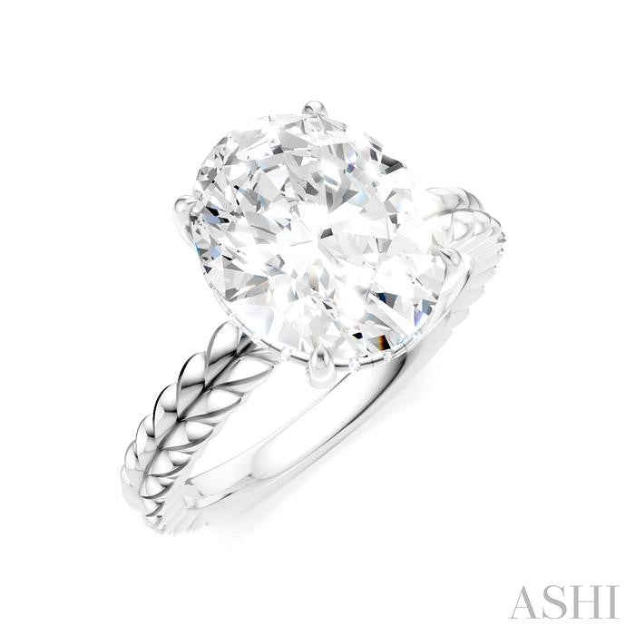 ASHI Oval Shape Semi-Mount Diamond Engagement Ring 194B8PPFHWG-SM-OV4