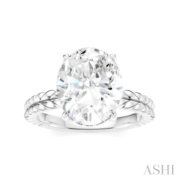 ASHI Oval Shape Semi-Mount Diamond Engagement Ring 194B8PPFHWG-SM-OV4