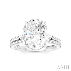 ASHI Oval Shape Semi-Mount Diamond Engagement Ring 194B8PPFHWG-SM-OV4