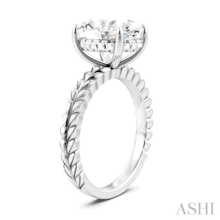 ASHI Oval Shape Semi-Mount Diamond Engagement Ring 194B8PPFHWG-SM-OV4