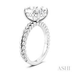 ASHI Oval Shape Semi-Mount Diamond Engagement Ring 194B8PPFHWG-SM-OV4