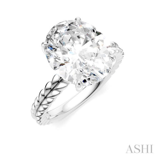 ASHI Oval Shape Semi-Mount Diamond Engagement Ring 194B8PPFHWG-SM-OV5