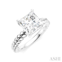 ASHI Princess Shape Semi-Mount Diamond Engagement Ring 194B8PPFHWG-SM-PN2