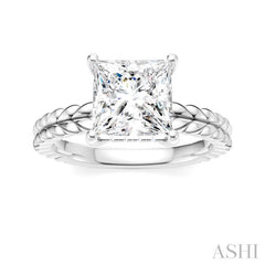 ASHI Princess Shape Semi-Mount Diamond Engagement Ring 194B8PPFHWG-SM-PN2