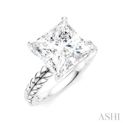 ASHI Princess Shape Semi-Mount Diamond Engagement Ring 194B8PPFHWG-SM-PN4