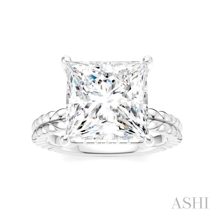 ASHI Princess Shape Semi-Mount Diamond Engagement Ring 194B8PPFHWG-SM-PN5