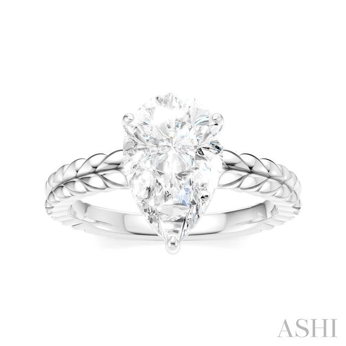 ASHI Pear Shape Semi-Mount Diamond Engagement Ring 194B8PPFHWG-SM-PR2