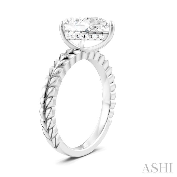 ASHI Pear Shape Semi-Mount Diamond Engagement Ring 194B8PPFHWG-SM-PR2