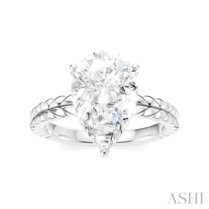 ASHI Pear Shape Semi-Mount Diamond Engagement Ring 194B8PPFHWG-SM-PR3