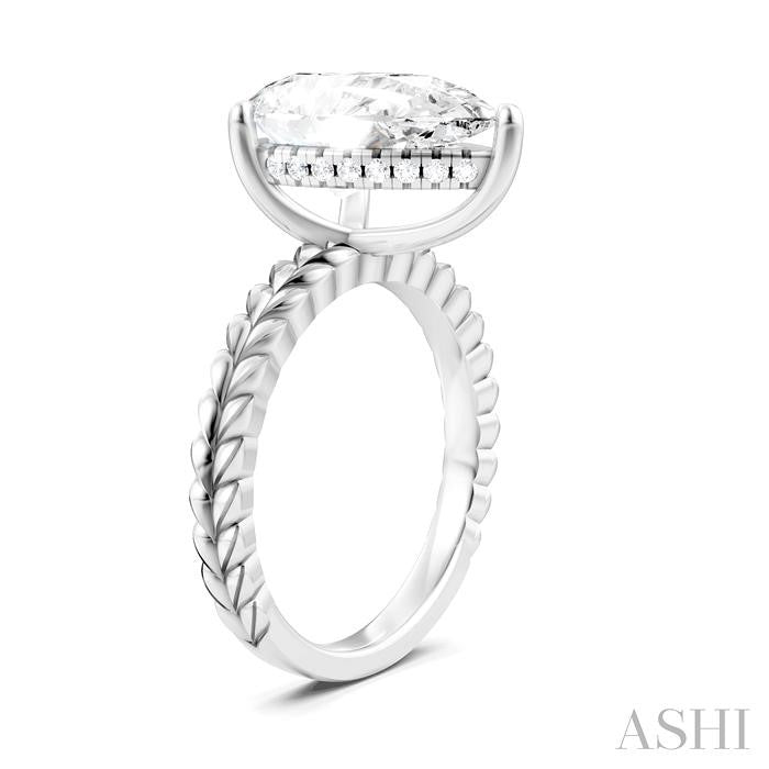 ASHI Pear Shape Semi-Mount Diamond Engagement Ring 194B8PPFHWG-SM-PR4