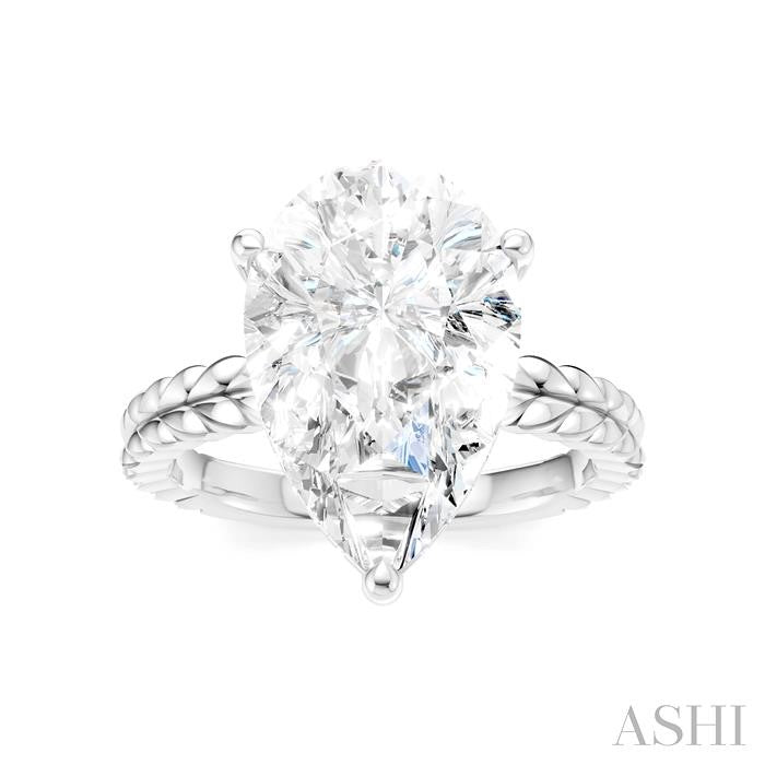 ASHI Pear Shape Semi-Mount Diamond Engagement Ring 194B8PPFHWG-SM-PR5