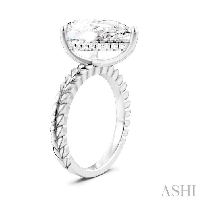 ASHI Pear Shape Semi-Mount Diamond Engagement Ring 194B8PPFHWG-SM-PR5