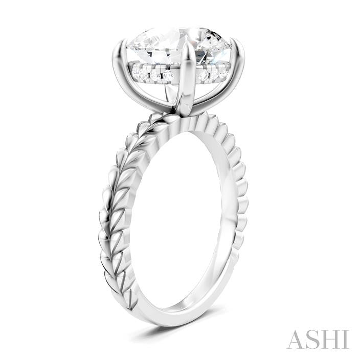 ASHI Round Shape Semi-Mount Diamond Engagement Ring 194B8PPFHWG-SM-RD4