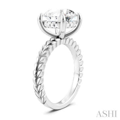 ASHI Round Shape Semi-Mount Diamond Engagement Ring 194B8PPFHWG-SM-RD4