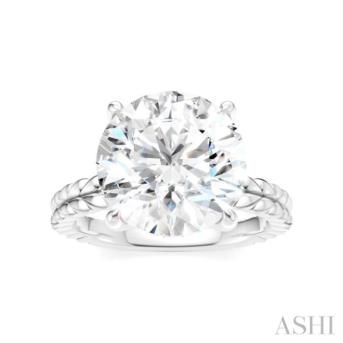 ASHI Round Shape Semi-Mount Diamond Engagement Ring 194B8PPFHWG-SM-RD5