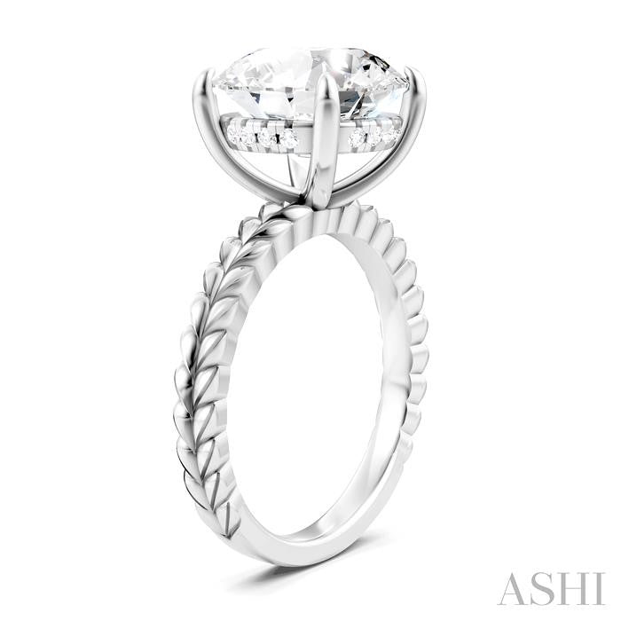 ASHI Round Shape Semi-Mount Diamond Engagement Ring 194B8PPFHWG-SM-RD5