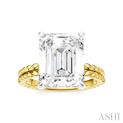 ASHI Emerald Shape Semi-Mount Diamond Engagement Ring 194B8PPFHYW-SM-EM4