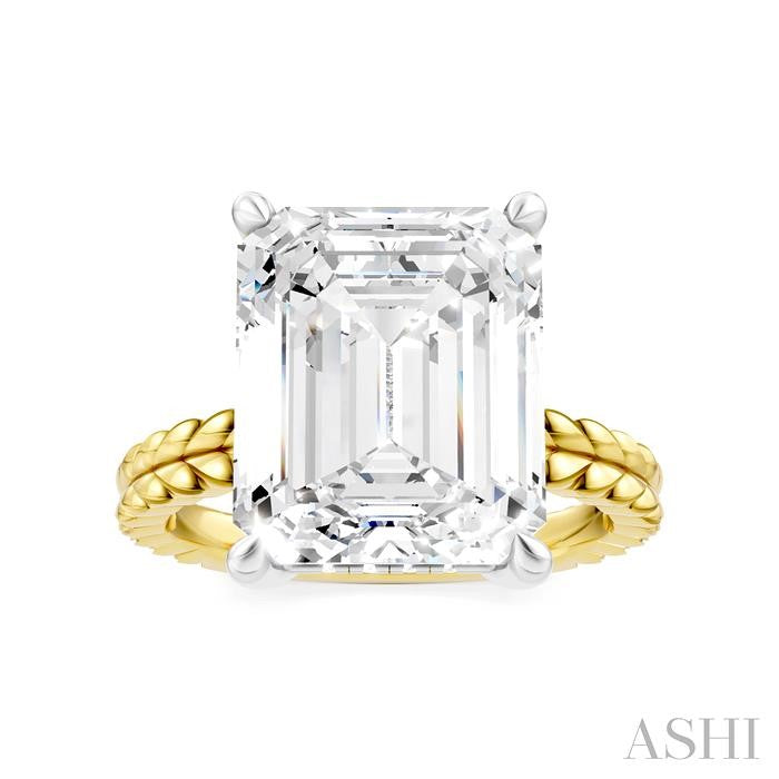 ASHI Emerald Shape Semi-Mount Diamond Engagement Ring 194B8PPFHYW-SM-EM5