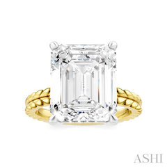 ASHI Emerald Shape Semi-Mount Diamond Engagement Ring 194B8PPFHYW-SM-EM5