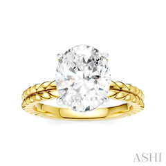 ASHI Oval Shape Semi-Mount Diamond Engagement Ring 194B8PPFHYW-SM-OV3