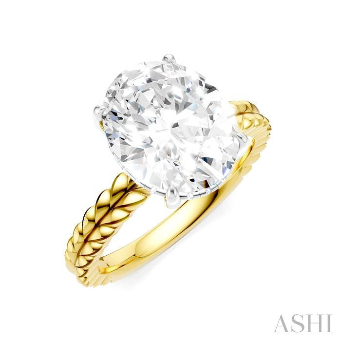 ASHI Oval Shape Semi-Mount Diamond Engagement Ring 194B8PPFHYW-SM-OV4