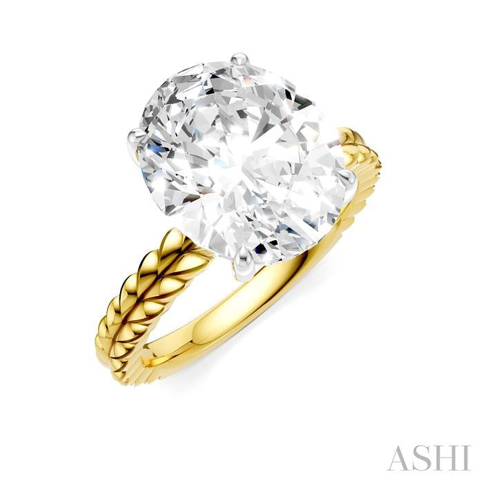 ASHI Oval Shape Semi-Mount Diamond Engagement Ring 194B8PPFHYW-SM-OV5
