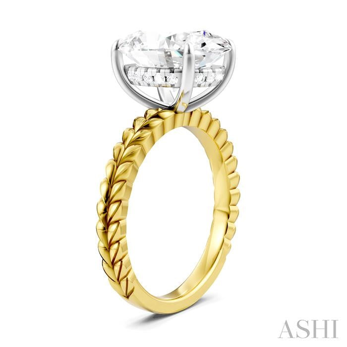 ASHI Oval Shape Semi-Mount Diamond Engagement Ring 194B8PPFHYW-SM-OV5