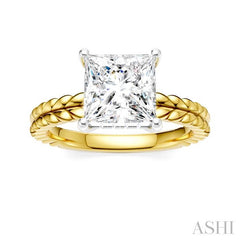 ASHI Princess Shape Semi-Mount Diamond Engagement Ring 194B8PPFHYW-SM-PN2