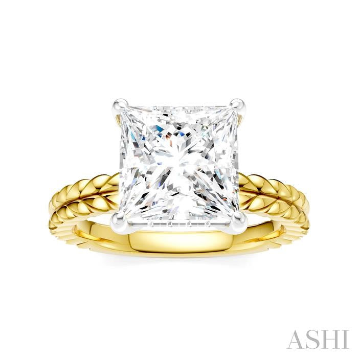 ASHI Princess Shape Semi-Mount Diamond Engagement Ring 194B8PPFHYW-SM-PN3