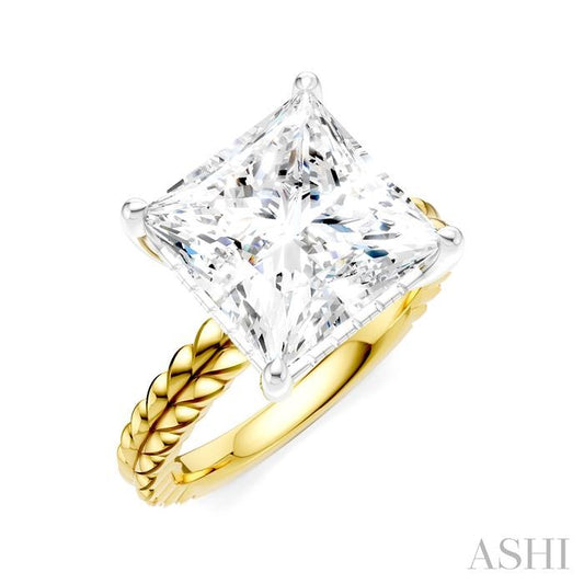 ASHI Princess Shape Semi-Mount Diamond Engagement Ring 194B8PPFHYW-SM-PN5