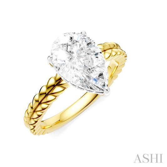 ASHI Pear Shape Semi-Mount Diamond Engagement Ring 194B8PPFHYW-SM-PR2