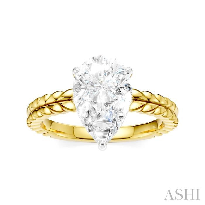 ASHI Pear Shape Semi-Mount Diamond Engagement Ring 194B8PPFHYW-SM-PR2