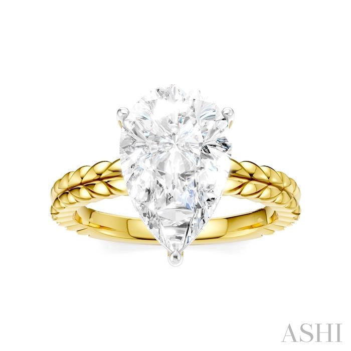 ASHI Pear Shape Semi-Mount Diamond Engagement Ring 194B8PPFHYW-SM-PR3