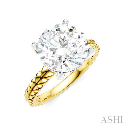 ASHI Round Shape Semi-Mount Diamond Engagement Ring 194B8PPFHYW-SM-RD4