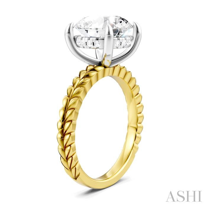 ASHI Round Shape Semi-Mount Diamond Engagement Ring 194B8PPFHYW-SM-RD4