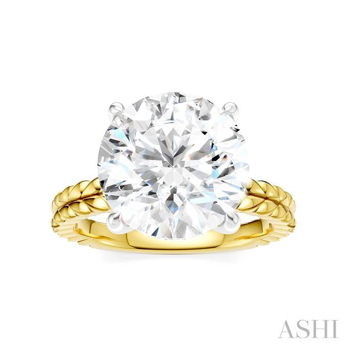 ASHI Round Shape Semi-Mount Diamond Engagement Ring 194B8PPFHYW-SM-RD5