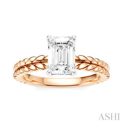 ASHI Emerald Shape Semi-Mount Diamond Engagement Ring 194B9PPFHPW-SM-EM1