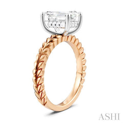 ASHI Emerald Shape Semi-Mount Diamond Engagement Ring 194B9PPFHPW-SM-EM2