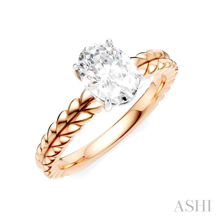 ASHI Oval Shape Semi-Mount Diamond Engagement Ring 194B9PPFHPW-SM-OV1