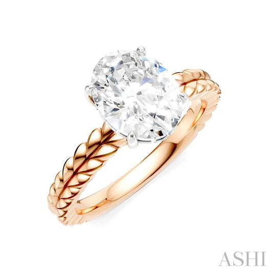 ASHI Oval Shape Semi-Mount Diamond Engagement Ring 194B9PPFHPW-SM-OV2