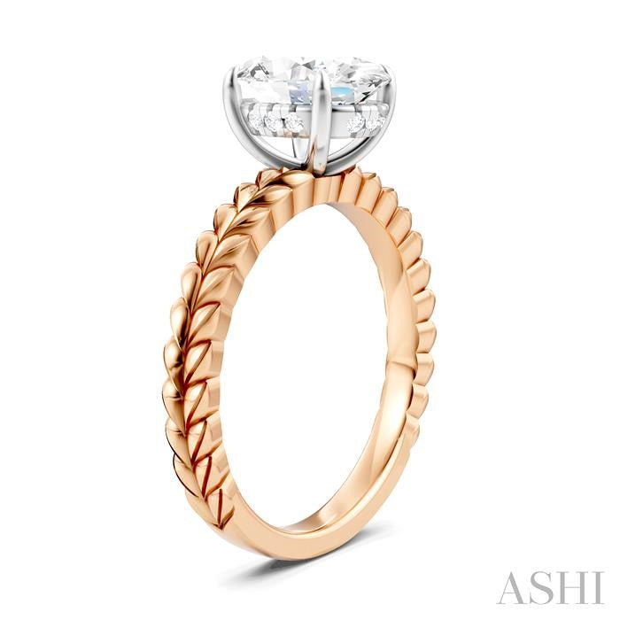 ASHI Oval Shape Semi-Mount Diamond Engagement Ring 194B9PPFHPW-SM-OV2